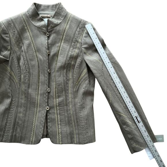 WORTH NY Vintage Jacket 12 Blazer Embroidered Large Bohemian Jacket Tailored - Picture 16 of 17